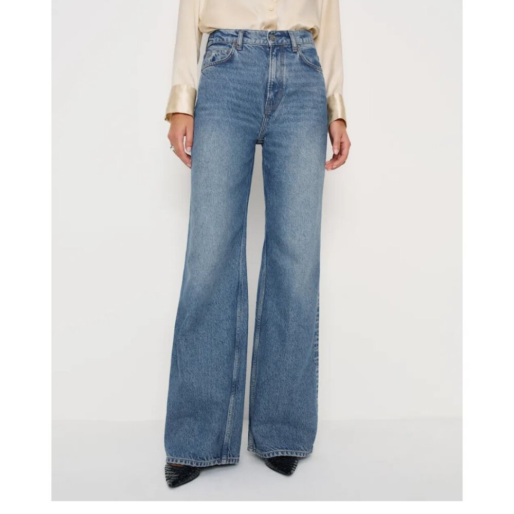 Reformation Cary High Rise Slouchy Wide Leg Jeans Blue - Size 26